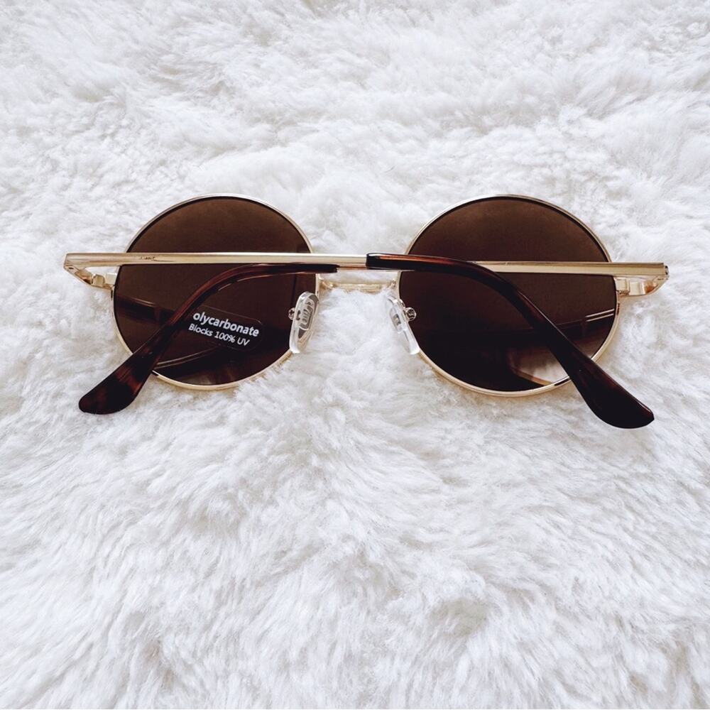 Henry Silver & Gold Rims Round Lens Sunglasses - Picture 8 of 8